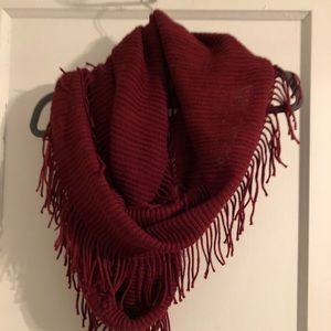 Soft burgundy loop scarf